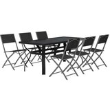  7-dijelni vrtni blagovaonski set sivo-crni | shoptok.hr