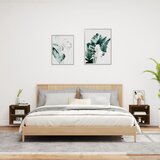  Noćni ormarići s LED svjetlima zidni 2 kom smeđa boja hrasta | shoptok.hr