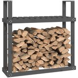 vidaXL Stalak za drva za ogrjev sivi 110x35x108 5 od masivne borovine | shoptok.hr