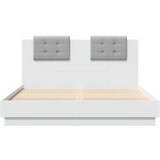  Okvir kreveta s uzglavljem i LED svjetlima bijeli 140 x 200 cm | shoptok.hr