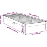  Okvir kreveta bez madraca voštano smeđi 90 x 200 cm od borovine | shoptok.hr