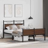vidaXL Posteljni okvir brez vzmetnice hrast 120x200 cm inženirski les | Shoptok.si