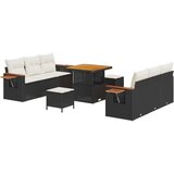  9-dijelni vrtni kauč set s jastučićima u crnom poli ratan akaciji Vrtna garnitura - 3-dijelni vrtni blagovaonski set s jastučić | shoptok.hr
