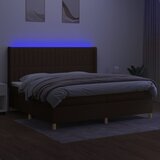  box spring s madracem LED tamnosmeđi 200x200 cm tkanina | shoptok.hr
