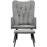 The Living Store Fotelj z naslonom za noge sive barve platno - Fotelj, (21420521) | Shoptok.si