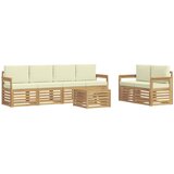  Set vanjskih sofa 7 kom. Bijela i krem Poliester 59 x 59 x 37 cm | Shoptok.si