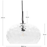 Kave Home Crna viseća svjetiljka sa staklenim sjenilom ø 40 cm Balma – | shoptok.hr