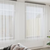 vidaXL Čipkasta Zavesa z zavesami Bela 750 x 260 cm Poliester Cene