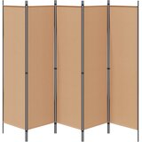  5-Panelni Pregrađivač Bež 250 x 180 cm Tkanina | Eponuda.ba