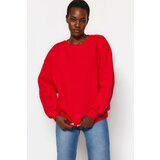 Trendyol Sweatshirt - Red - Oversize Cene