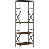 Maison Chic Knjižna omara - Knjižni regal 5-nadstropna rjavi hrast 59x35x171 cm inž. les, (21726314) | Shoptok.si