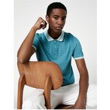 Koton Geometric Print, Slim Fit Polo T-Shirt with Buttons and Short Sleeves. | Shoptok.si
