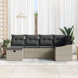  Set od 6 vrtnih kauča s jastučićima svijetlo sivi poli ratan | shoptok.hr