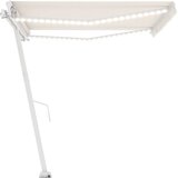  Tenda na ručno uvlačenje s LED svjetlima 450 x 350 cm krem | shoptok.hr