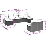  9-dijelni set vrtnih sofa s jastucima crni od poliratana | shoptok.hr