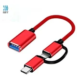 RIFF 2v1 OTG gostiteljski kabel tipa C + moški priključek mikro USB na USB 3.0 tipa A 15,5 cm, (21155057)