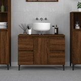 vidaXL Omarica za umivalnik rjavi hrast 80x33x60 cm inženirski les Cene