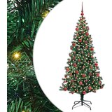 vidaXL Umjetno predsvijetljeno božićno drvce Zelena 180 cm PVC i metal | shoptok.hr