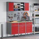 vidaXL Set od 5 Crvena Čelik Srednja Podesive noge | shoptok.hr