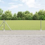 vidaXL evropska ograja z 13 razširjenimi stebri 0.6x25 m cinkano jeklo | Shoptok.si