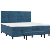  Box spring postelja z vzmetnico temno modra 200x200 cm žamet, (20900965) | Shoptok.si