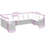  10-dijelni set vrtnih sofa s jastucima bež od poliratana | shoptok.hr