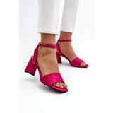 Kesi Women's high-heeled sandals made of Eco Suede Fuchsia Upttima cene