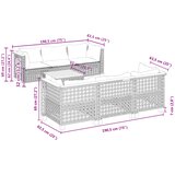  7-dijelni set vrtnih sofa od poliratana s jastucima crni Crna 55 x 55 x 36 cm | shoptok.hr