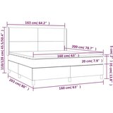 vidaXL Krevet s oprugama i madracem krem 160x200 cm od tkanine | shoptok.hr
