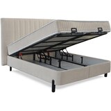 Hom`in POSTELJA Z VZMETNICO 180 cm x 200 cm , kovina, tekstil, leseni material bež | Shoptok.si