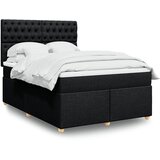  Krevet s oprugama i madracem crni 160x200 cm od tkanine | shoptok.hr