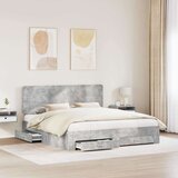  Okvir za krevet s uzglavljem Betonski sivi 180 x 200 cm | shoptok.hr