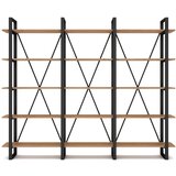 Marckeric Črn/naravni regal v hrastovem dekorju 218x180 cm Aviva – Marckeric | Shoptok.si
