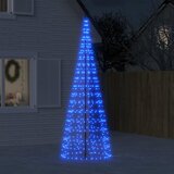 vidaXL Osvetljena novoletna jelka na drogu 550 LED modra 300 cm | Shoptok.si