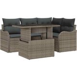  Sjedeća garnitura za vrt 5 kom. Siva Poli Ratan 177,5 x 122,5 x 85 cm | Shoptok.si