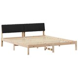 vidaXL Okvir kreveta Smeđa i crna 180 x 200 cm Masivna borovina | shoptok.hr
