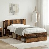  Okvir kreveta s pohranom s uzglavljem Staro drvo 90 x 200 cm | shoptok.hr