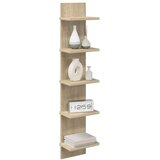  Zidna polica Hrast sonoma 22 x 15 x 100 cm Konstruirano drvo - Hrast sonoma 1 22 x 15 x 100 cm (5 etaža) | shoptok.hr
