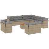 Maison Chic Seti vrtnega pohištva - Vrtna garnitura - Vrtni pohištvo set 14-delna z blazinami bež poli ratan, (21810150) | Shoptok.si