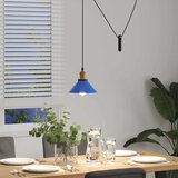 vidaXL Visilica podesiva po visini E27 sjaj tamnoplava Ø 22 cm metal | shoptok.hr