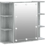 vidaXL omarica z ogledalom in led lučkami siva sonoma 70x16,5x60 cm | Shoptok.si