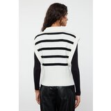 Trendyol Ecru Striped Crew Neck Knitwear Sweater | shoptok.hr