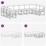 Set vanjskih sofa 10 kom. Prirodna i antracit Smeđa 363 x 190 x 73 cm | shoptok.hr