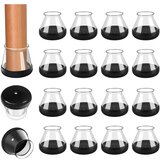 INF Okrogli Prozorni Črni Podstavek Ščitniki za Noge Stolov - Paket 16 Velika, (5000158320) | Shoptok.si