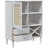  Visoka komoda SENJA bijela izgled ratana 90x40x112 cm borovina | shoptok.hr