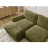 Bobochic Paris Kaki zelena kotna sedežna garnitura iz šenilje (levi kot/z ležalnikom) Leonore – | Shoptok.si