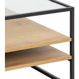 Actona Mizica s stekleno mizno ploščo v naravni barvi 80x80 cm Randolf – | Shoptok.si