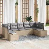  Sjedeća garnitura za vrt 7 pcs Bež i svijetlo siva Poli ratan | shoptok.hr
