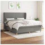  Box spring postelja z vzmetnico temno siva 180x200 cm blago | Shoptok.si
