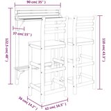  3-dijelni balkonski barski set od masivnog bagremovog drva | Eponuda.com